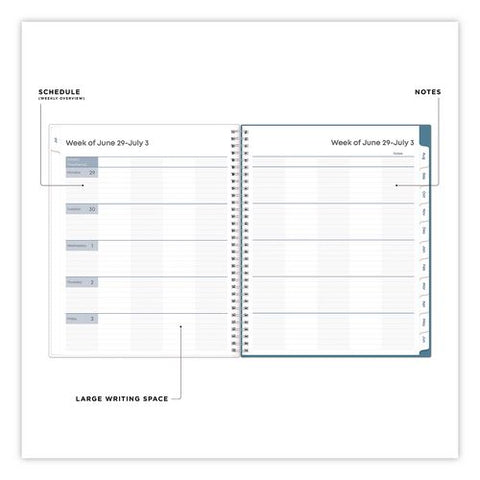 Ditsy Dapple Academic Year Teacher Weekly/monthly Lesson Planner, 8 Classes, Multicolor, 11x8.5,12-month (jul-jun), 2026-2027