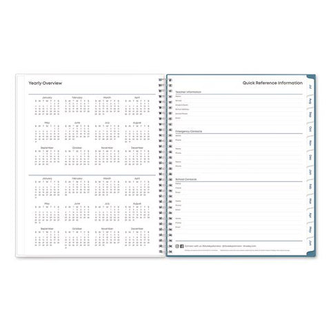 Ditsy Dapple Academic Year Teacher Weekly/monthly Lesson Planner, 8 Classes, Multicolor, 11x8.5,12-month (jul-jun), 2026-2027