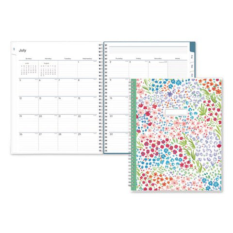 Ditsy Dapple Academic Year Teacher Weekly/monthly Lesson Planner, 8 Classes, Multicolor, 11x8.5,12-month (jul-jun), 2026-2027