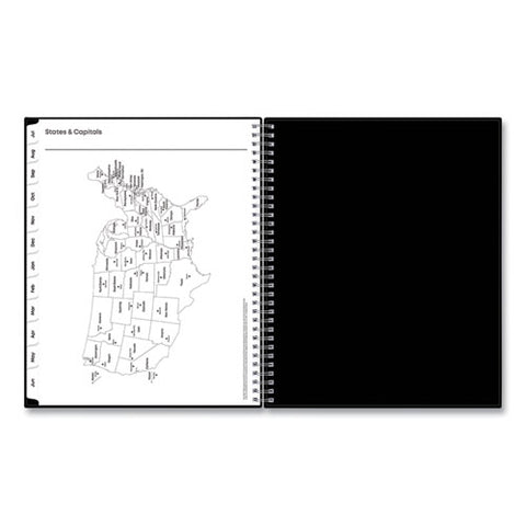 Teacher's Solid Black Weekly/monthly Lesson Planner, 2024 To 2025, Nine Classes, Black Cover, (144) 11 X 8.5 Pages