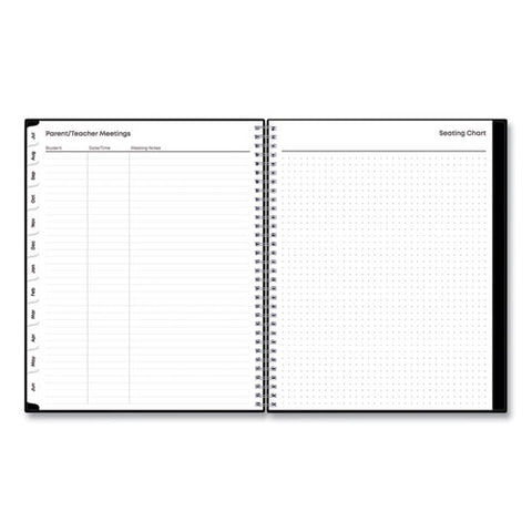 Teacher's Solid Black Weekly/monthly Lesson Planner, 2024 To 2025, Nine Classes, Black Cover, (144) 11 X 8.5 Pages