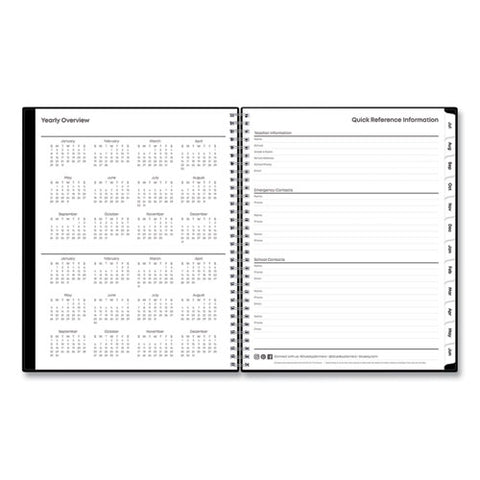 Teacher's Solid Black Weekly/monthly Lesson Planner, 2024 To 2025, Nine Classes, Black Cover, (144) 11 X 8.5 Pages