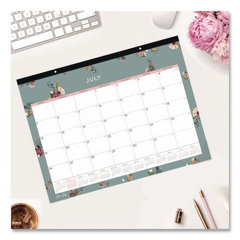 Greta Academic Year Desk Pad Calendar, 17 X 22, White Sheets, Black Headband, Clear Corners. 12-month (july-june): 2026-2027