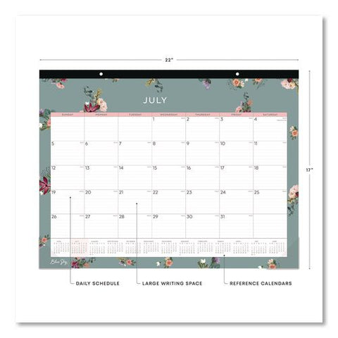 Greta Academic Year Desk Pad Calendar, 17 X 22, White Sheets, Black Headband, Clear Corners. 12-month (july-june): 2026-2027