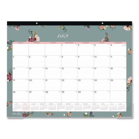 Greta Academic Year Desk Pad Calendar, 17 X 22, White Sheets, Black Headband, Clear Corners. 12-month (july-june): 2026-2027