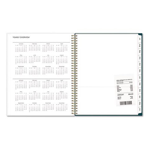 Greta Academic Year Weekly/monthly Planner, Floral Artwork, 11 X 8.5, Green Cover, 12-month (july-june): 2026 To 2027