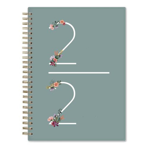 Greta Academic Year Weekly/monthly Planner, Floral Artwork, 8.63 X 5.88, Green Cover, 12-month (july To June): 2026 To 2027