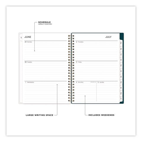 Greta Academic Year Weekly/monthly Planner, Floral Artwork, 8.63 X 5.88, Green Cover, 12-month (july To June): 2026 To 2027