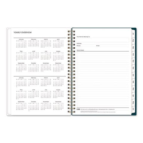 Greta Academic Year Weekly/monthly Planner, Floral Artwork, 8.63 X 5.88, Green Cover, 12-month (july To June): 2026 To 2027