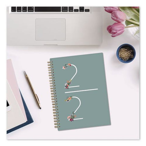 Greta Academic Year Weekly/monthly Planner, Floral Artwork, 8.63 X 5.88, Green Cover, 12-month (july To June): 2026 To 2027