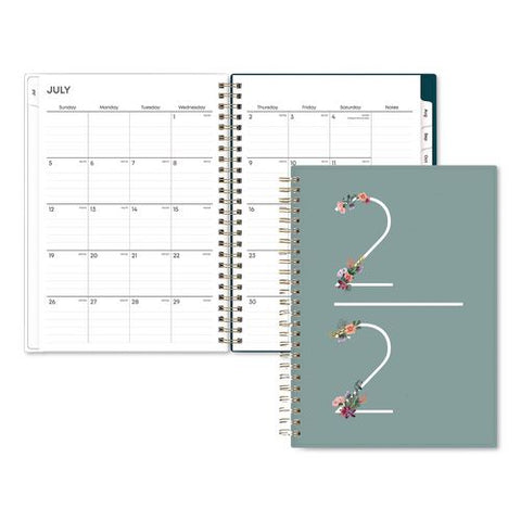 Greta Academic Year Weekly/monthly Planner, Floral Artwork, 8.63 X 5.88, Green Cover, 12-month (july To June): 2026 To 2027