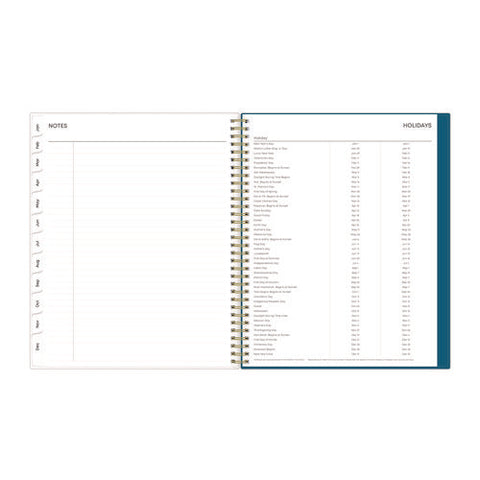 Bakah Blue Weekly/monthly Planner, Floral Artwork, 11 X 8.5, Blue/white Cover, 12-month (jan To Dec): 2025