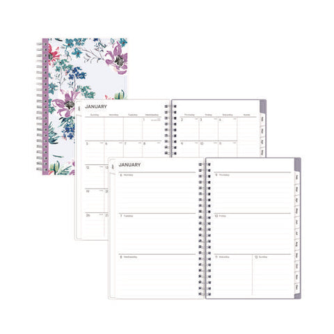 Laila Create-your-own Cover Weekly/monthly Planner, Wildflower Artwork, 8 X 5, Purple/blue/pink, 12-month (jan To Dec): 2025