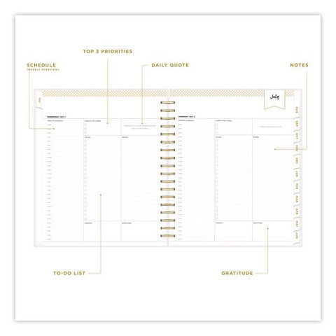 Day Designer Academic Year Daily/monthly Planner, Rugby Stripe Artwork, 10 X 8, Black/white, 12-month (july-june): 2026-2027