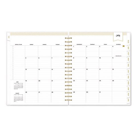 Day Designer Academic Year Daily/monthly Planner, Rugby Stripe Artwork, 10 X 8, Black/white, 12-month (july-june): 2026-2027