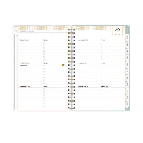 Day Designer "secret Garden Mint" Academic Year Weekly/monthly Notes Planner, 8 X 5, 12-month (july To June): 2024-2025