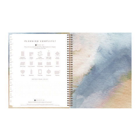 One Tree Planted Andreo Weekly/monthly Planner, Abstract Artwork, 11" X 8.5", Blue/sand/green Cover, 12-month (jan-dec): 2025