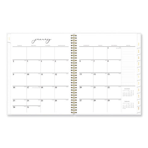 Life Note-it Leah Weekly/monthly Notes Planner, Floral Artwork, 11 X 8.5, Gray/pink/white Cover, 12-month (jan To Dec): 2025