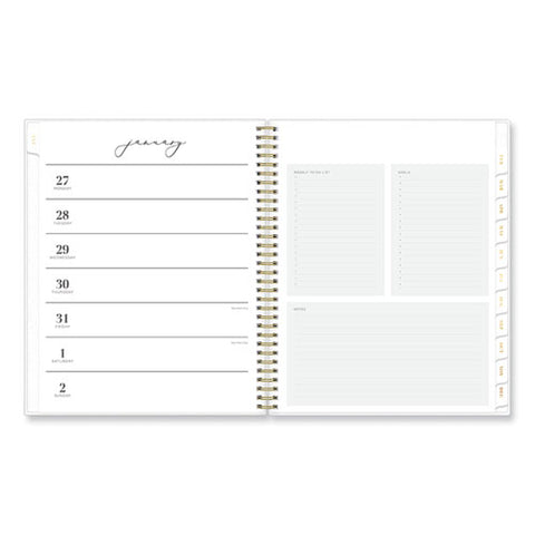 Life Note-it Leah Weekly/monthly Notes Planner, Floral Artwork, 11 X 8.5, Gray/pink/white Cover, 12-month (jan To Dec): 2025