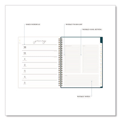 Life Note-it Marina Weekly/monthly Planner, Calm Waters Artwork, 9 X 7, Shades Of Blue Cover, 12-month (jan To Dec): 2025