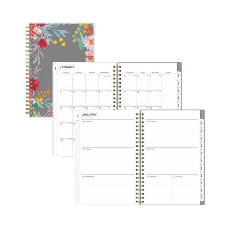 Sophie Frosted Weekly/monthly Planner, Floral Artwork, 8 X 5, Multicolor Cover, 12-month (jan To Dec): 2025