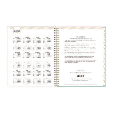 Day Designer Secret Garden Mint Frosted Weekly/monthly Planner, Floral Artwork, 11 X 8.5, 12-month (jan To Dec): 2025