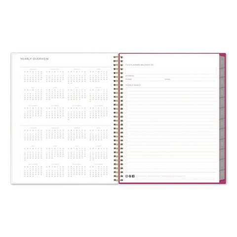 Kelly Ventura Magenta Bloom Weekly/monthly Planner, Floral Artwork, 11 X 8.5, Multicolor Cover, 12-month (jan To Dec): 2025