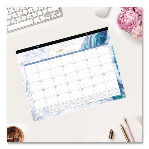 Gemma Academic Year Desk Pad Calendar, 22 X 17, White Sheets, Black Headband, Clear Corners, 12-month (july-june): 2026-2027