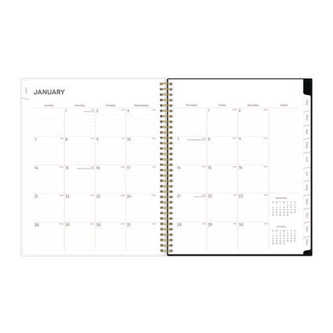 Nevaeh Weekly/monthly Planner, Floral Artwork, 11 X 8.5, Black/multicolor Cover, 12-month (jan To Dec): 2025