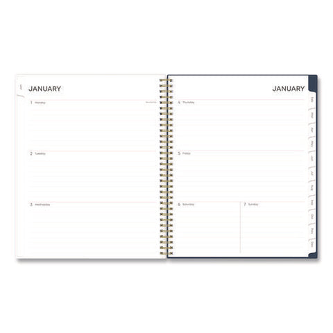 Ashlyn Weekly/monthly Planner, Floral Artwork, 11 X 8.5, Navy/multicolor Cover, 12-month (jan To Dec): 2025