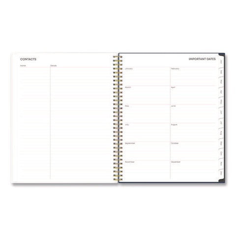 Ashlyn Weekly/monthly Planner, Floral Artwork, 11 X 8.5, Navy/multicolor Cover, 12-month (jan To Dec): 2025
