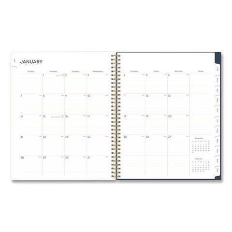 Ashlyn Weekly/monthly Planner, Floral Artwork, 11 X 8.5, Navy/multicolor Cover, 12-month (jan To Dec): 2025