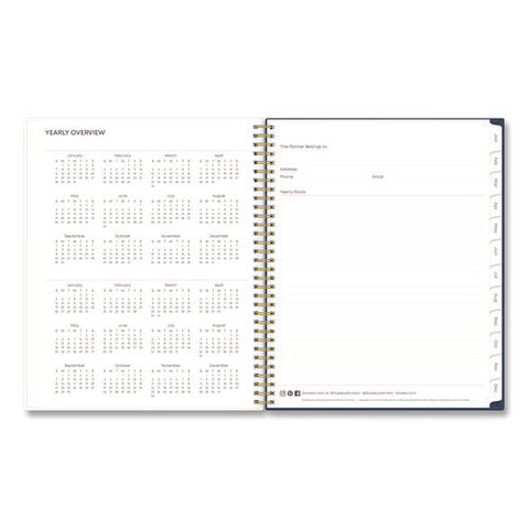 Ashlyn Weekly/monthly Planner, Floral Artwork, 11 X 8.5, Navy/multicolor Cover, 12-month (jan To Dec): 2025
