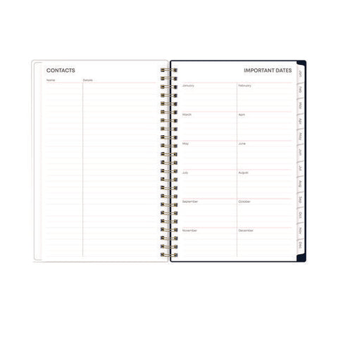 Ashlyn Weekly/monthly Planner, Floral Artwork, 8 X 5, Navy/multicolor Cover, 12-month (jan To Dec): 2025