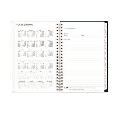 Ashlyn Weekly/monthly Planner, Floral Artwork, 8 X 5, Navy/multicolor Cover, 12-month (jan To Dec): 2025