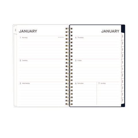 Ashlyn Weekly/monthly Planner, Floral Artwork, 8 X 5, Navy/multicolor Cover, 12-month (jan To Dec): 2025