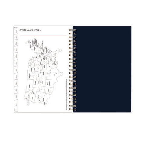 Ashlyn Weekly/monthly Planner, Floral Artwork, 8 X 5, Navy/multicolor Cover, 12-month (jan To Dec): 2025