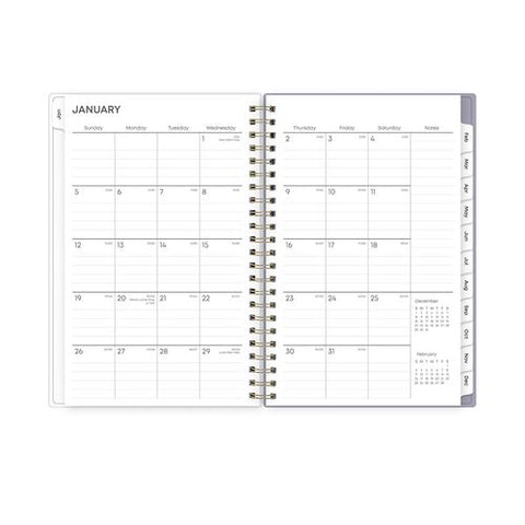 Tula Weekly/monthly Planner, Floral Artwork, 8" X 5", Purple/pink/white Cover, 12-month (jan To Dec): 2025