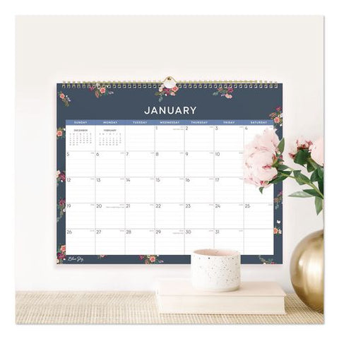 Ashlyn Monthly Wall Calendar, Floral Artwork, 15 X 12, White/blue/pink Sheets, 12-month (jan To Dec): 2026