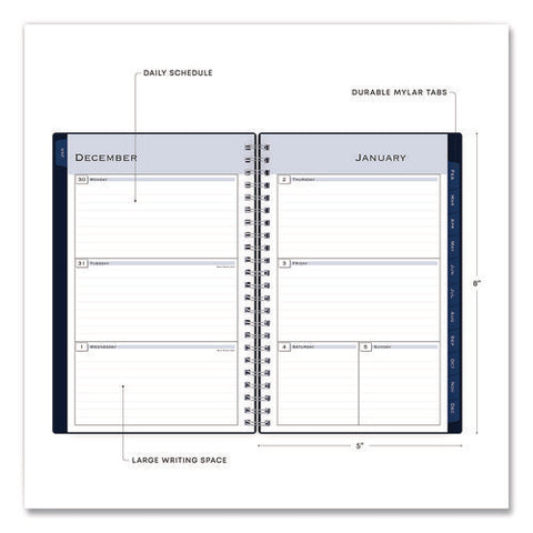 Passages Weekly/monthly Planner, 8 X 5, Navy Blue Cover, 12-month (jan To Dec): 2025