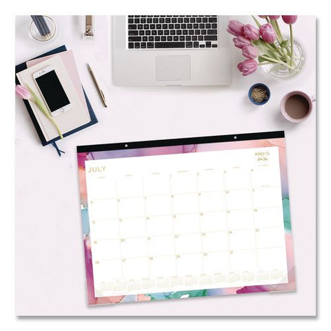 Ashley G Multicolor Smoke Academic Monthly Desk Pad Calendar, 22x17, White Sheets, Black Binding, 12-month (jul-jun): 2026-27