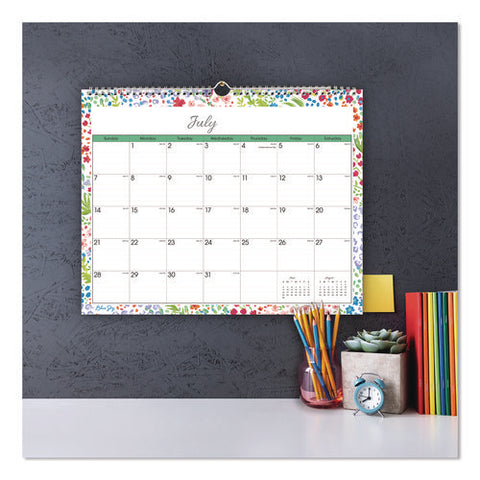 Ditsy Dapple Light Academic Wall Calendar, Floral Artwork, 15 X 12, White/multicolor Sheets, 12-month (july-june): 2024-2025