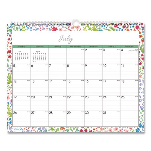 Ditsy Dapple Light Academic Monthly Wall Calendar, 12 X 15, White Sheets, 12-month (july To June): 2026 To 2027