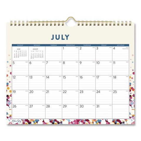 Star Confetti Bright Academic Monthly Wall Calendar, 11 X 8.75, White Sheets, 12-month (july To June): 2026 To 2027