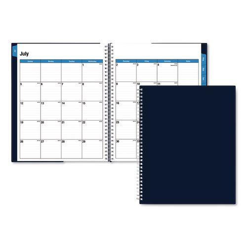 Collegiate Academic Year Weekly/monthly Planner, 11 X 8.5, Navy Cover, 12-month (july To June): 2026 To 2027
