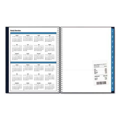 Collegiate Academic Year Weekly/monthly Planner, 11 X 8.5, Navy Cover, 12-month (july To June): 2026 To 2027