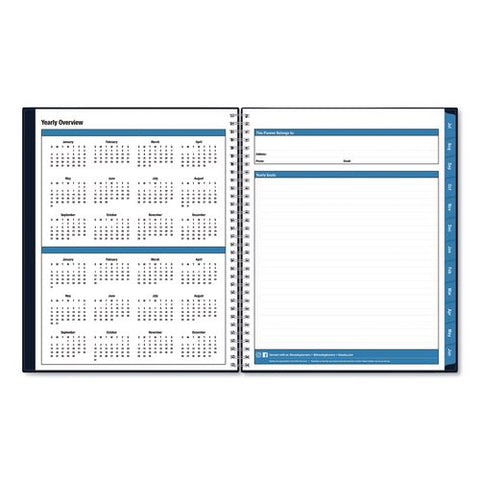 Collegiate Academic Year Weekly/monthly Planner, 11 X 8.5, Navy Cover, 12-month (july To June): 2026 To 2027