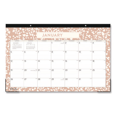 Natalya Desk Pad Calendar, Abstract Artwork, 17 X 11, White/peach Sheets, Black Headband, 12-month (jan To Dec): 2025