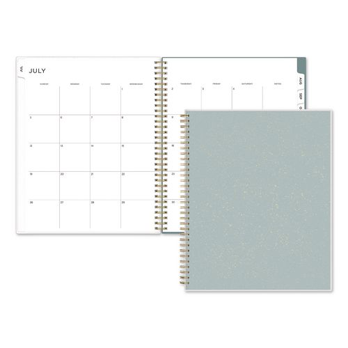 Splatter Dot Academic Year Weekly/monthly Planner, Jade/gold Frosted Cover, 12-month (july To June): 2026 To 2027