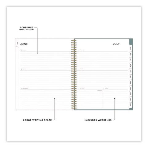 Splatter Dot Academic Year Weekly/monthly Planner, Jade/gold Frosted Cover, 12-month (july To June): 2026 To 2027